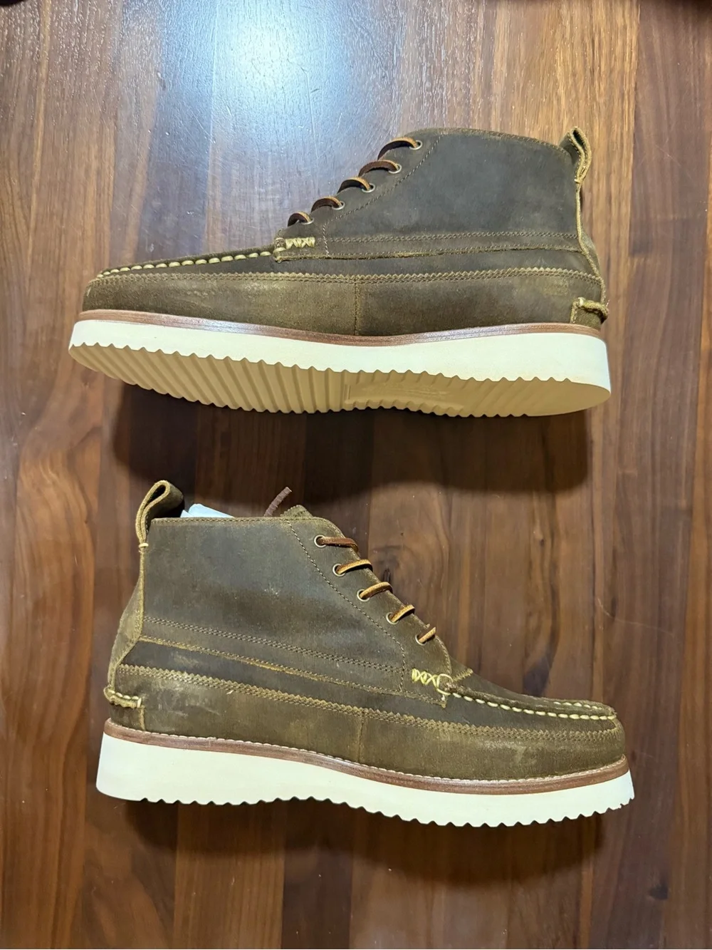 Polo Ralph Lauren Ranger Suede Workboot Size 11.5 Desert Tan Boots Logo Patches
